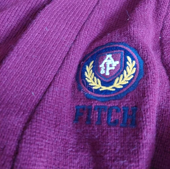 Abercrombie And FITCH Sweater Button Down Burgundy Knit Top Sz L ( F) - Picture 2 of 5